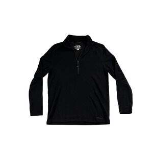 Terramar Merino Woolskins Mens Black Quarter Zip Pullover Medium base layer